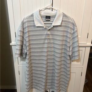 Nike Golf Striped Polo | XL | White Black Classic Fit
